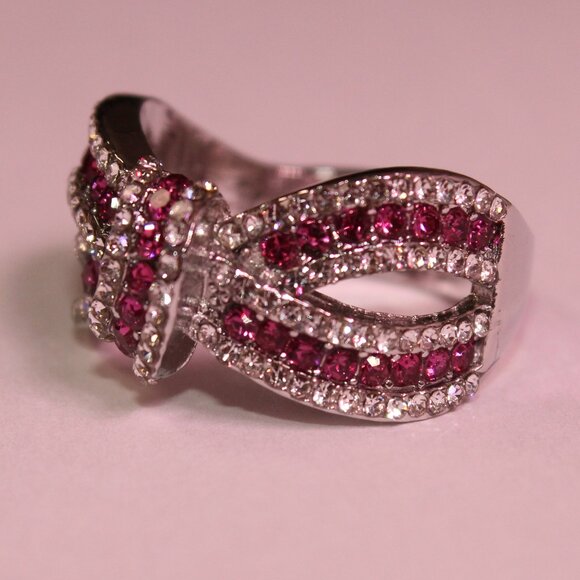 SILVER AND PINK RING - Picture 4 of 8